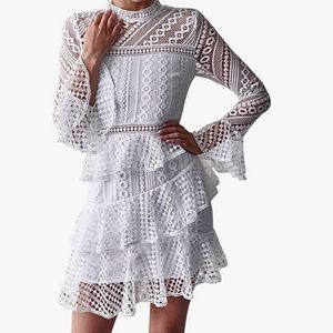 White Lace Short Dress Sz. M (4)